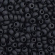 Size 11 Seed Beads - Black Matte  (BK13)  25g Bag