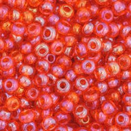 Size 11 Seed Beads - Transparent orange AB (O10) - 25g Bag