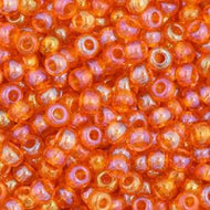 Size 11 Seed Beads - Transparent orange AB (2) (O11) - 25g Bag