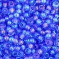 Size 11 Seed Beads - Transparent Blue AB (B03) - 25g Bag