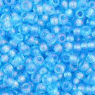 Size 11 Seed Beads - Transparent Aqua AB - 25g Bag (B16)