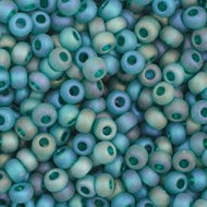 Size 11 Seed Beads - Transparent /Teal AB Matt - 25g Bag (G40)