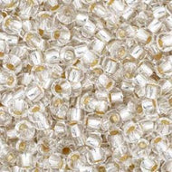 Size 11 Seed Beads - Silverlined Crystal (BK18)- 25g Bag