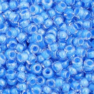 Size 11 Seed Beads - Colorlined Blue (B09) - 25g Bag