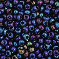 Size 11 Seed Beads - Opaque Navy Blue AB (B24) - 25g Bag