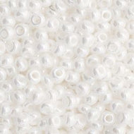 Size 11 Seed Beads - Opaque White Luster (BK21) - 25g Bag