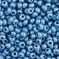 Size 11 Seed Beads - Opaque Dark Blue Luster (B34) - 25g Bag