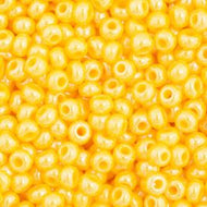 Size 11 Seed Beads - Opaque Golden Yellow Luster (Y04) - 25g Bag