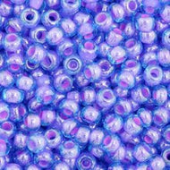 Size 11 Seed Beads - Aqua Amethyst Colorlined (P19) - 25g Bag