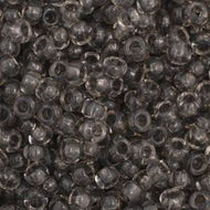 Size 11 Seed Beads - Transparent Black Diamond  (BK08)  25g Bag