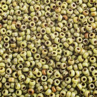 Miyuki Seed Bead 11/0 apx. 22g OP. Chartreuse Picasso