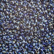 Miyuki Seed Bead 11/0 apx. 22g OP. Cobalt Picasso