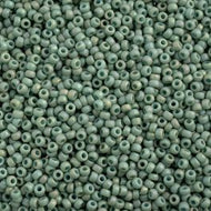 Miyuki Seed Bead 11/0 apx 22g Frosted Glazed/ Rainbow Green Mint Matte AB