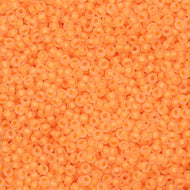 Size 10 Seed Beads - Frosted Crystal Neon Orange (O12)