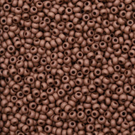 Size 10 Seed Beads - Opaque Matte Brown (BR21)