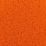 Size 10 Seed Beads - Transparent Matte Orange (O18)