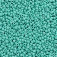Size 10 Seed Beads - Solgel Chalk Bright Mint Turquoise  (G41)