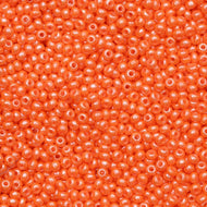 Size 10 Seed Beads - Opaque Luster Orange (O17)