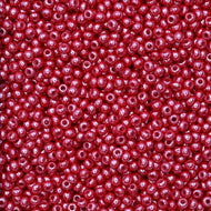 Size 10 Seed Beads - Opaque Luster Dark Red (R20)
