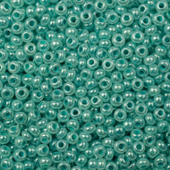 Size 10 Seed Beads - Pearlized Green Ceylon  (G38)
