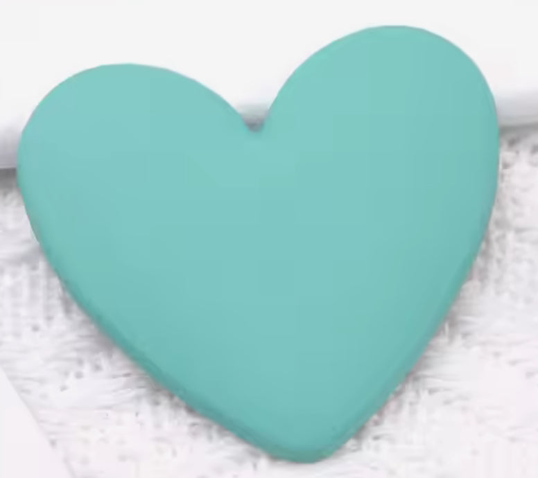 Turquoise Matte Hearts