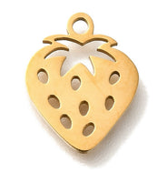 Gold Tone Strawberry Charm (1 piece)