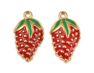 18 KT Gold Plated Strawberry Charm (1 piece)