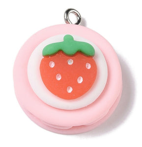 Strawberry Macaroon Charm (2 pieces)