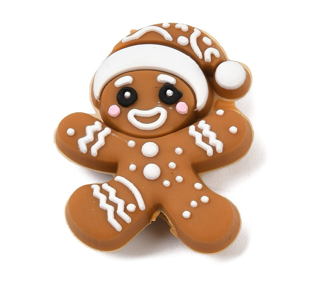 Silicone Gingerbread Man Bead