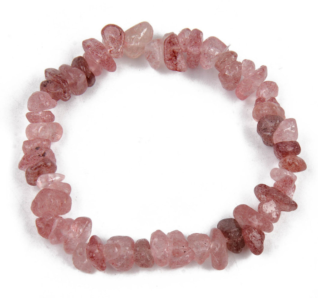 Strawberry Quartz Chip Bracelet