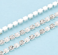 E1 - Silver With Pearl & Crystal