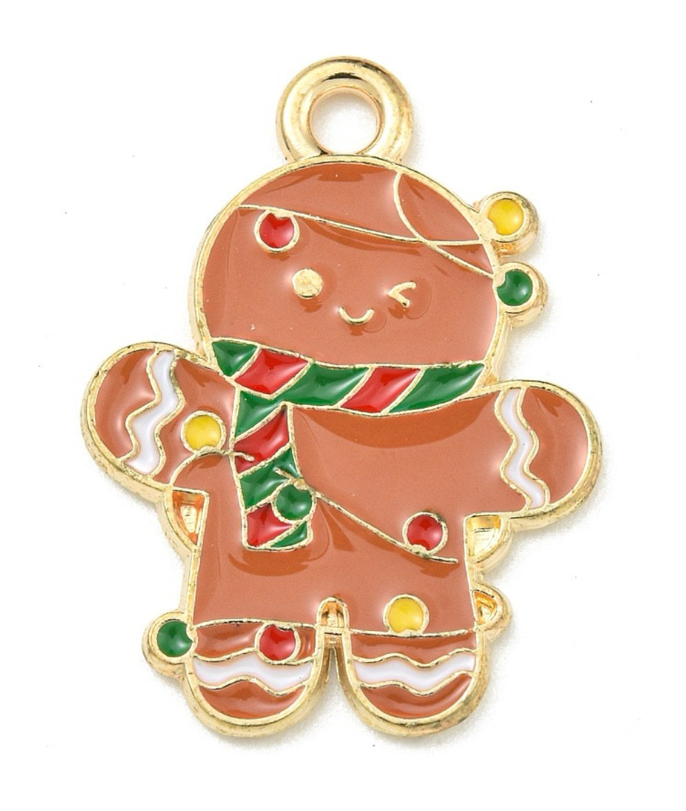 Gingerbread Man Bead Pendant