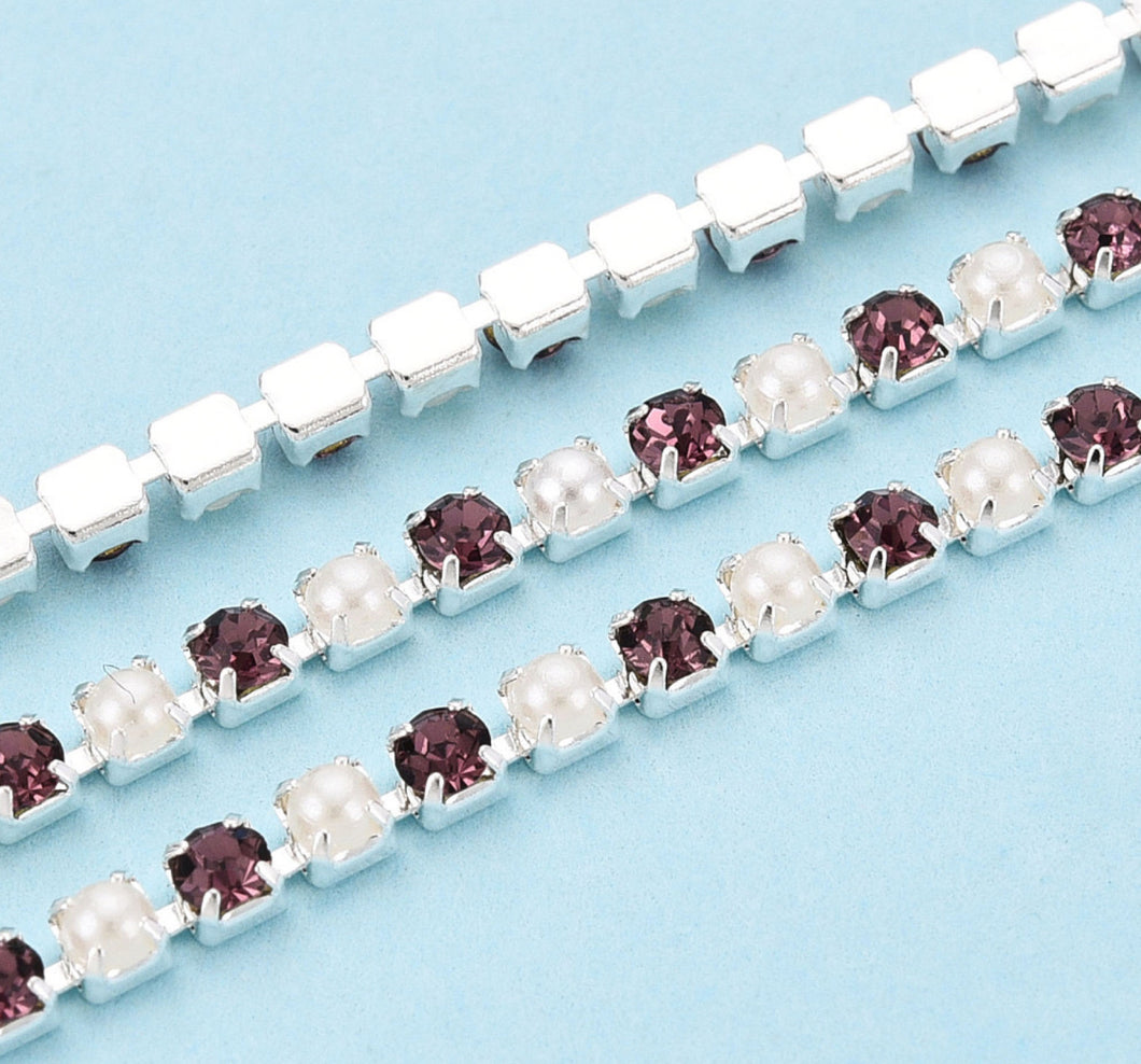 B1 - Silver with Amethyst & Pearl