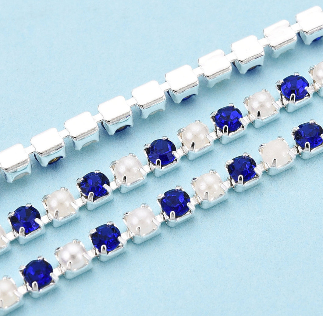 A1 - Silver with Medium Blue & Pearl