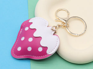 Pink Strawberry Puff Keychain