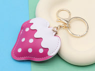 Pink Strawberry Puff Keychain