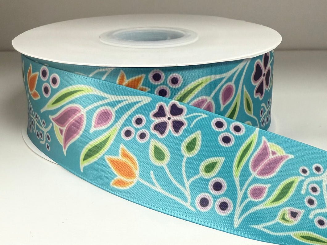 Renata M 1.5”  Fall Aqua Ribbon