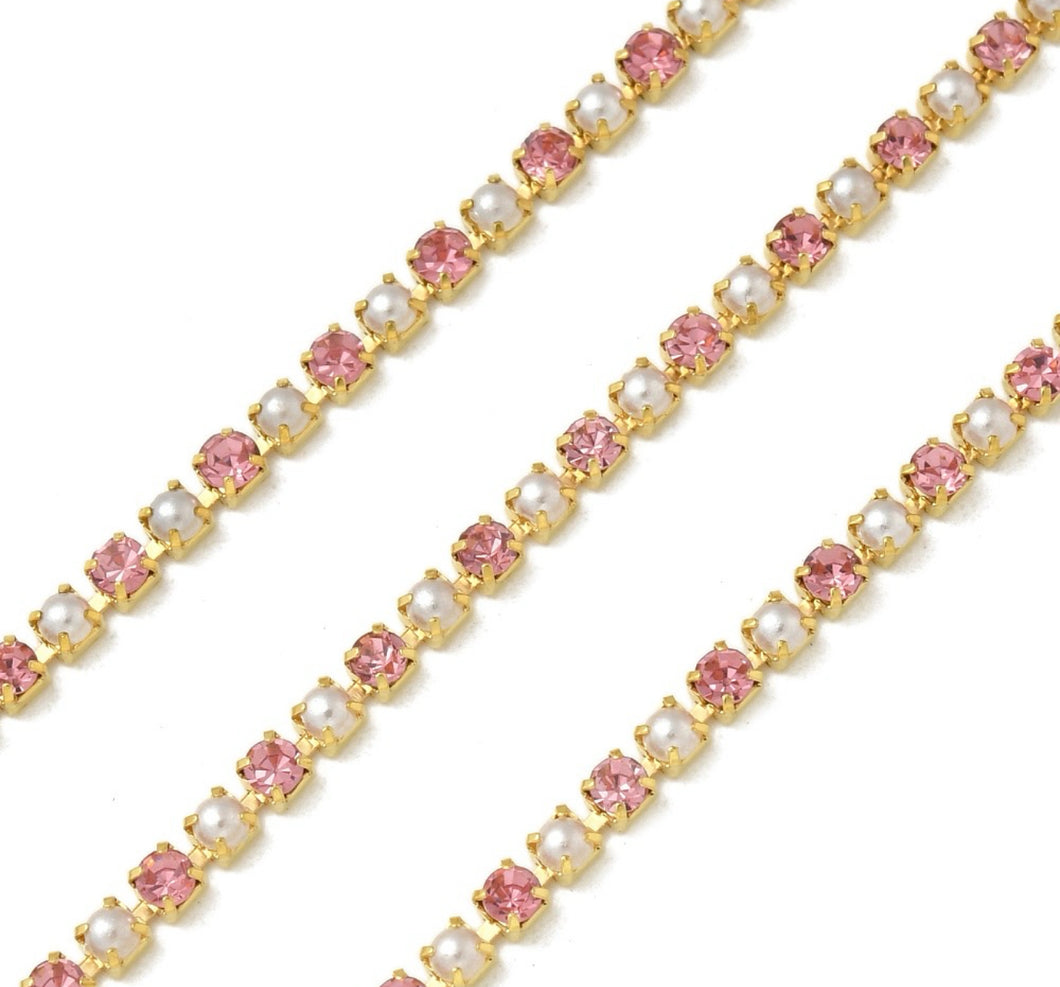 Y1 - Gold with Pink & Pearl