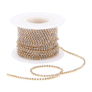SS6 Gold With Crystal Stone Metal Banding (10 yard Roll)