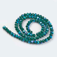Teal 3 by 4 mm Rondelle