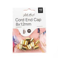 Cord End Cap Gold 8x12mm  10pcs - 179