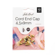 Cord End Cap Gold 4.5 x 9mm  12pcs - 181