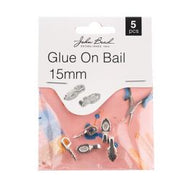 Glue on Bail 15m Silver  5pcs - 198*