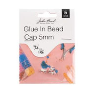 Glue in Bead Cap Silver 5mm 5pcs  - 204*