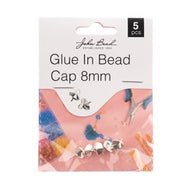 Glue in Bead Cap Silver 8mm 5pcs  - 206*