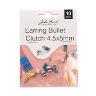 Earring Bullet Clutch 4.5x5mm Silver 10 pcs  - 212