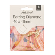 Earring Diamond Gold 40 x 46mm 8pcs - 221