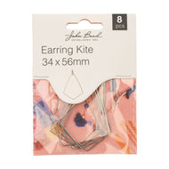 Earring Kite Silver 34 x 56mm 8pcs - 222