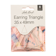 Earring Triangle Silver 35 x 49mm 8pcs - 224