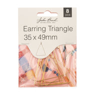 Earring Triangle Gold 35 x 49mm 8pcs - 225